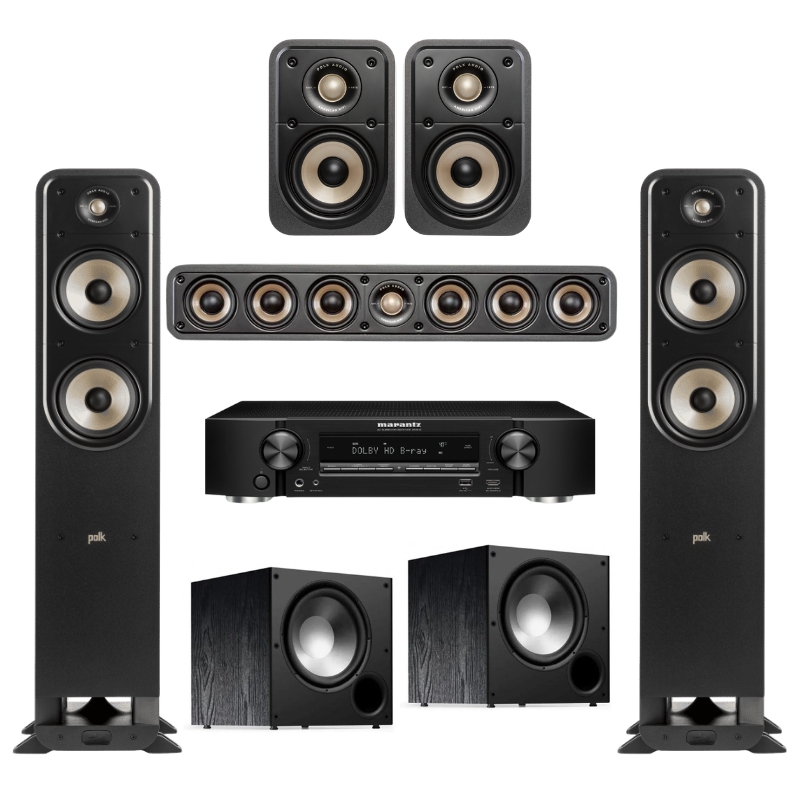 Polk Audio ES55 5.2 Home Theatre With Marantz NR1510 AV Receiver (Black)