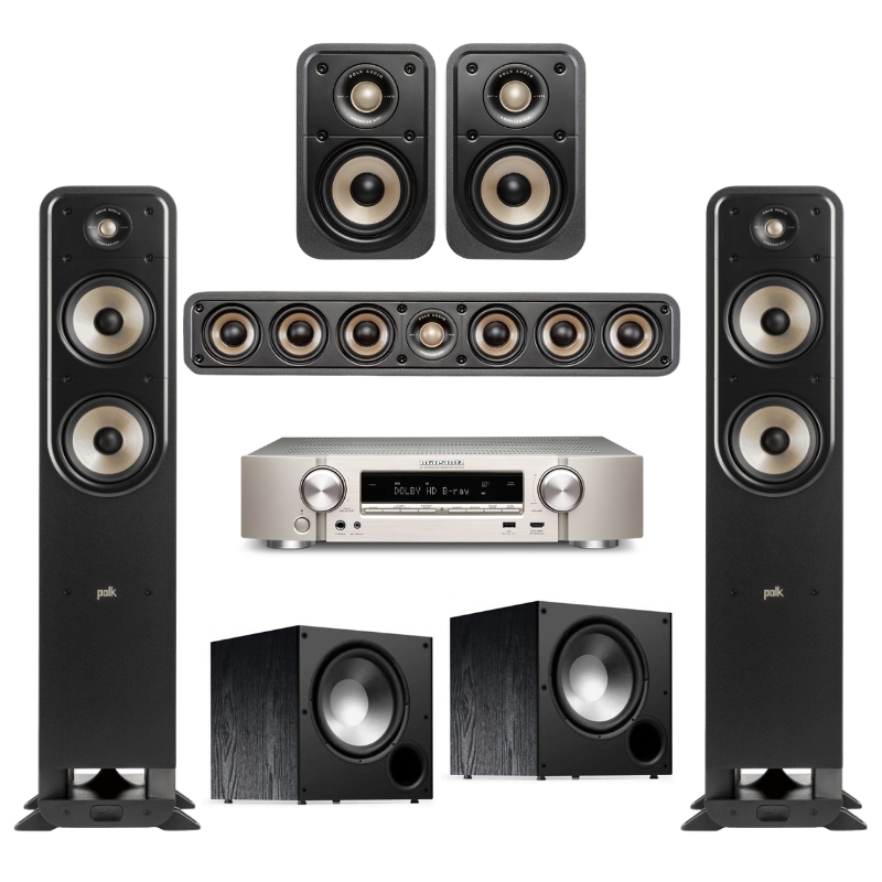 Polk Audio ES55 5.2 Home Theatre With Marantz NR1510 AV Receiver (Silver)