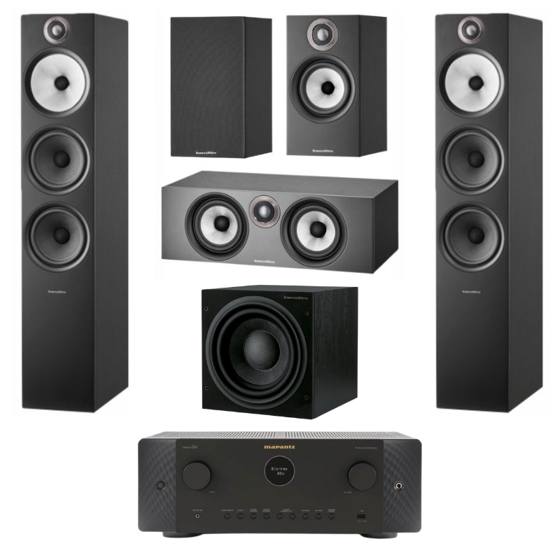 Bowers and Wilkins 603 S2 5.1 Home Theatre System (Black) With Marantz Cinema 60 AV Receiver