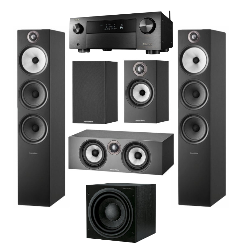 Bowers and Wilkins 603 S2 5.1 Home Cinema System (Black) With Denon AVR-X4700H AV Amplifier