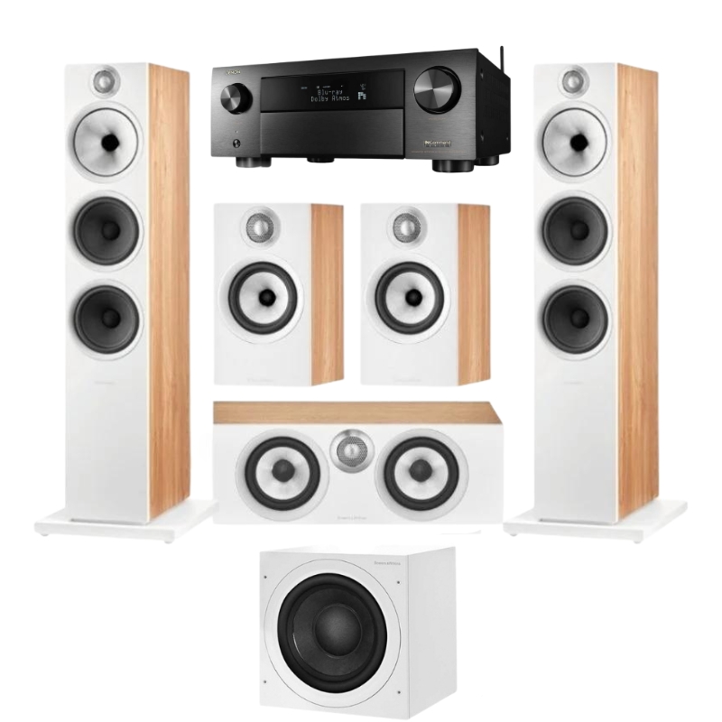 Bowers and Wilkins 603 S2 5.1 Home Cinema System (Oak) With Denon AVR-X4700H AV Amplifier