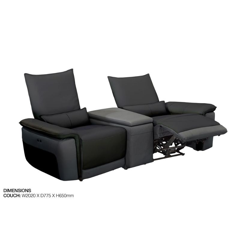 Broadway 2 Seater Cinema Set (Black/Dark Grey)