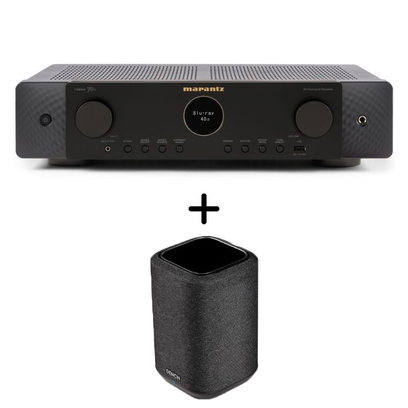 Marantz CINEMA 70 AV Receiver (Black) Plus Denon Home 150