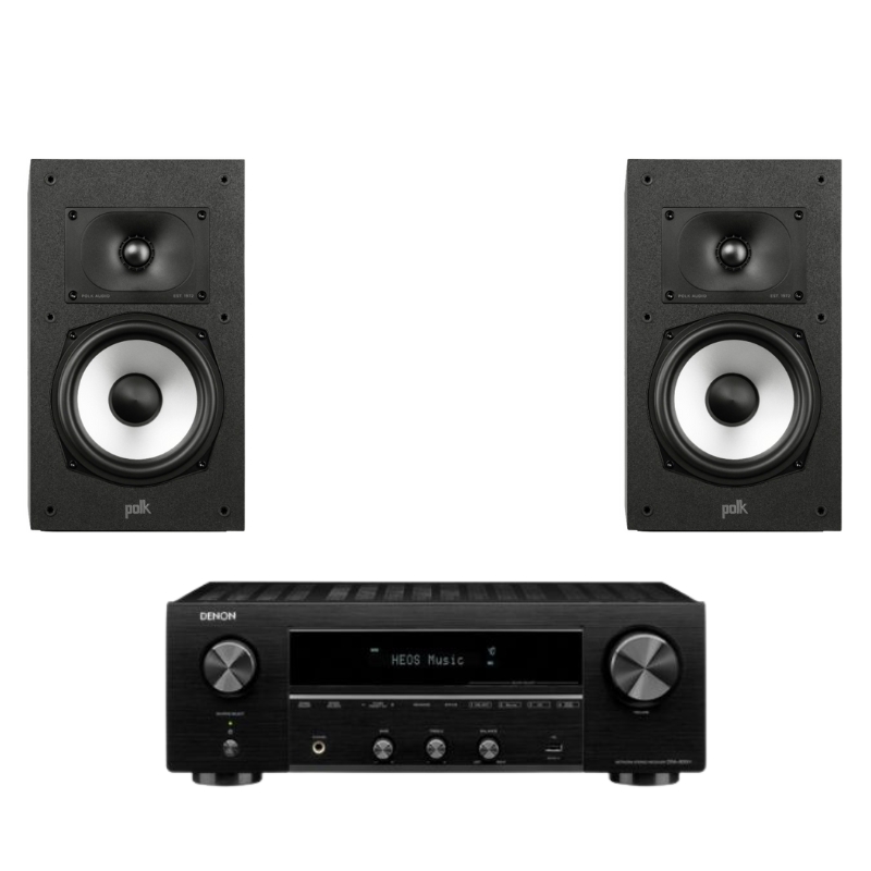 Denon DRA800H Network Receiver With Polk MXT20 Bookshelf Speakers
