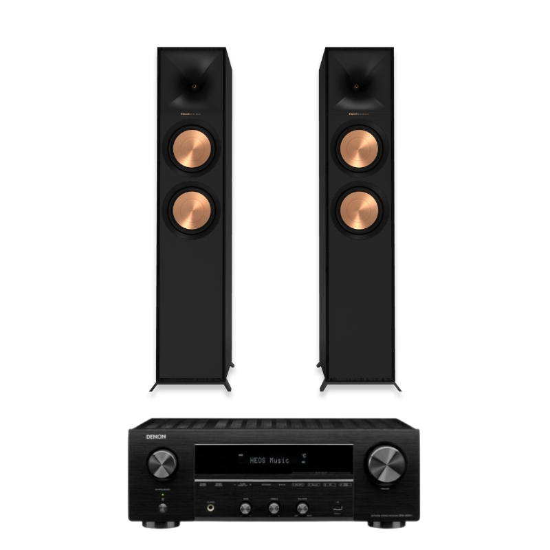 Klipsch R600F Floorstanding Speakers And Denon DRA800H Network Receiver