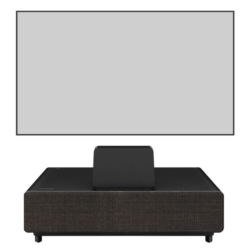 Epson EH-LS500W Android TV Edition Smart 4K UST Projector (Black or White) with JK 100" ALR Screen