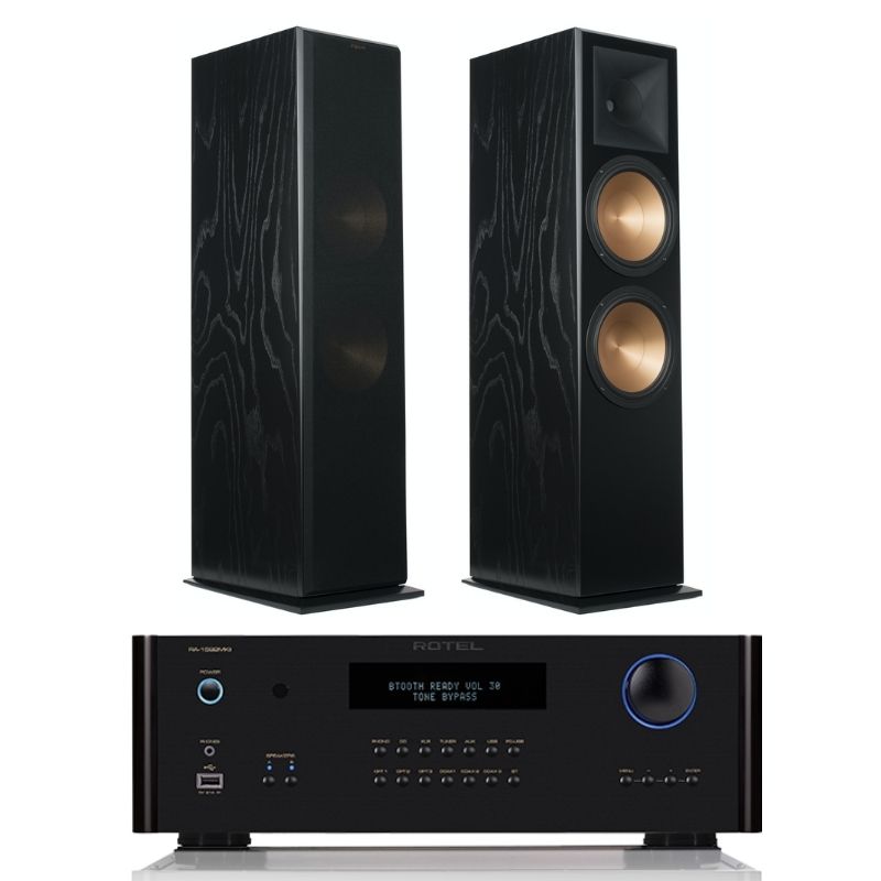 Klipsch RF-7III Floorstanding Speakers (Various Colours) and Rotel RA1592MKII Integrated Amplifier (Black) Stereo Package