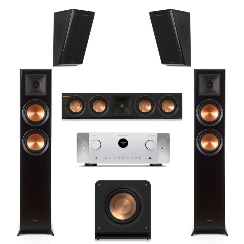 Klipsch RP6000F II 5.1 Home Theatre System with Marantz Cinema 60 AV Receiver (Silver)