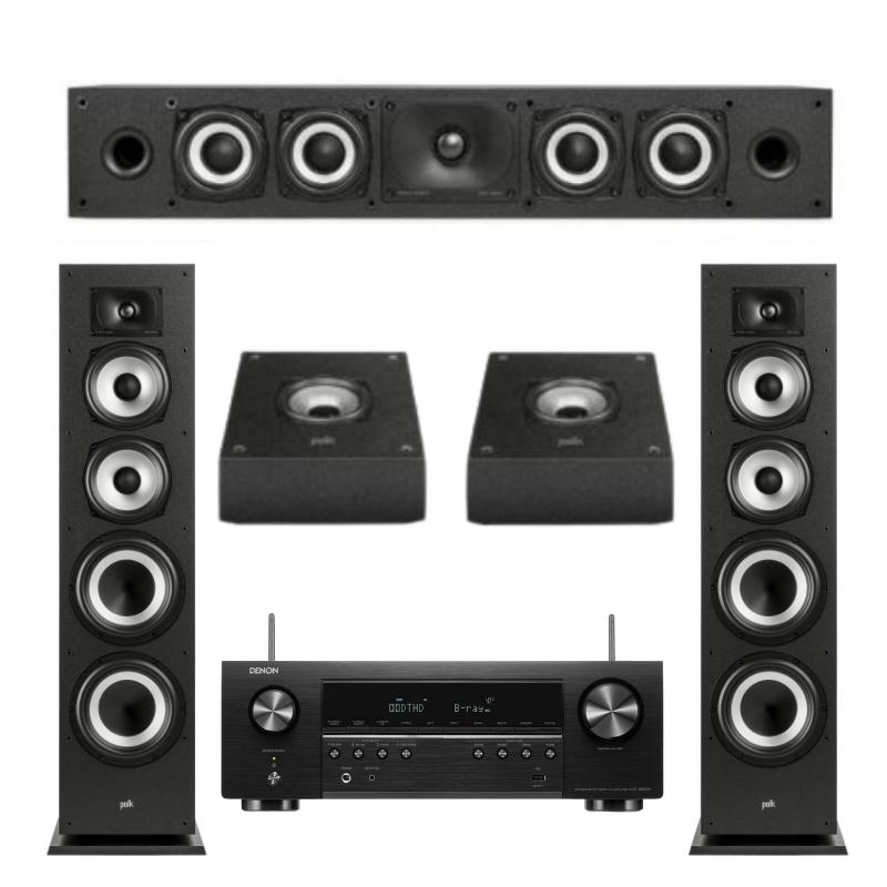 Polk MXT70 5.0 Speaker Package with Denon AVC S660H