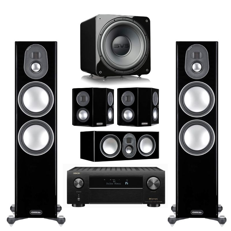 Monitor Audio Gold 300 5.1 Home Theatre Package (Black) with Denon AVC-x4700H Amplifier