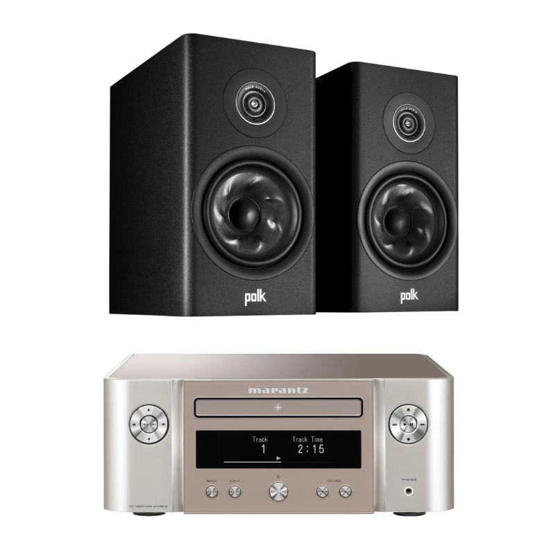 Marantz MCR612 HiFi CD Network System with Polk R200 Bookshelf Speakers
