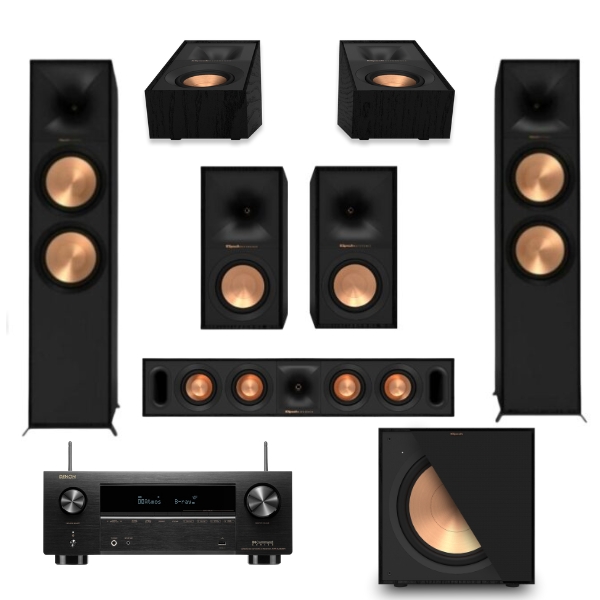 Klipsch Reference R800F 5.1 Speaker System With Denon AVR-X2800H AV Receiver