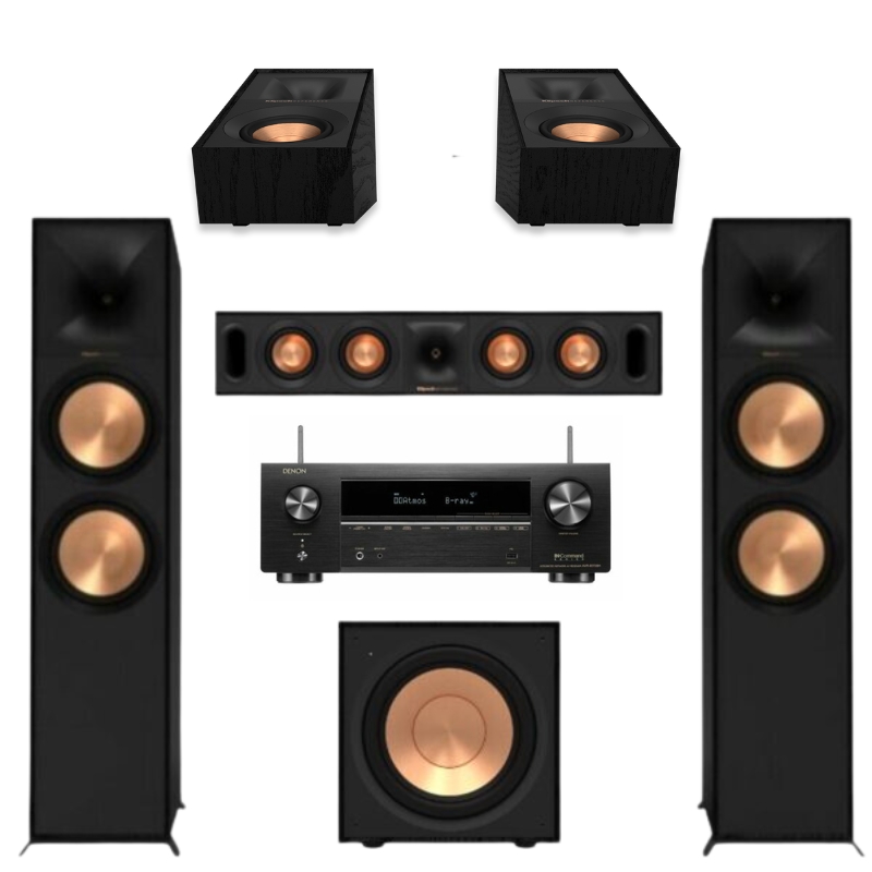 Klipsch Reference R800F 5.1 Speaker System With Denon AVR-X1700H AV Receiver